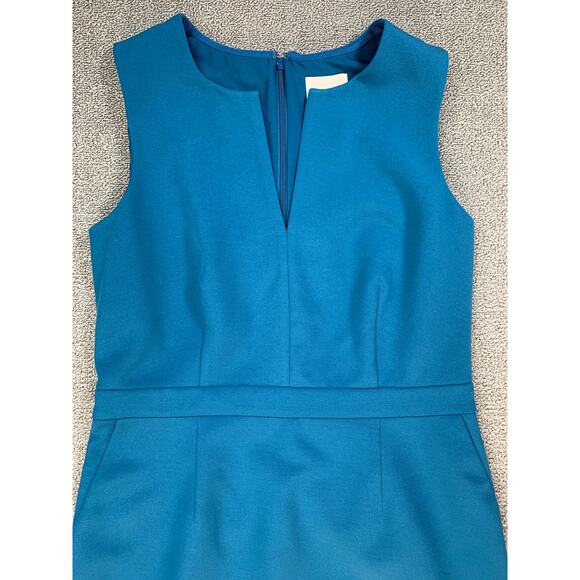 J. Crew Dres Suiting Mini Sheath Career Business Classic Teal Blue Size 8 - Picture 3 of 9